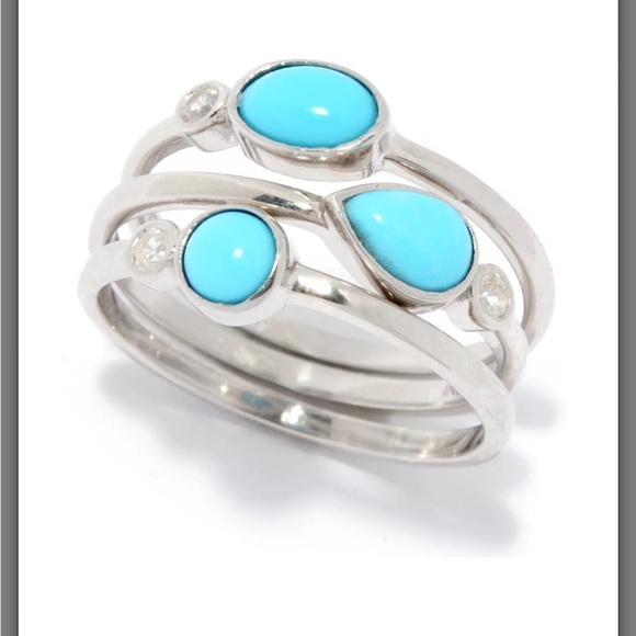Sterling silver and Turquoise ring - Picture 3 of 7